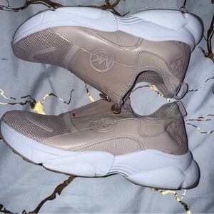 Michael Kors Tan and White Chunky Sneakers